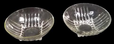 Antique Federal Glass Vintage Park Avenue Clear Dessert Bowl Set of 2