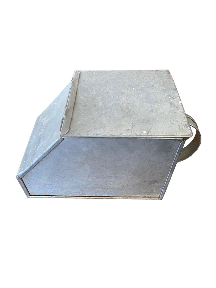 Vintage Metal Feed Container with Handle For Farm Animals