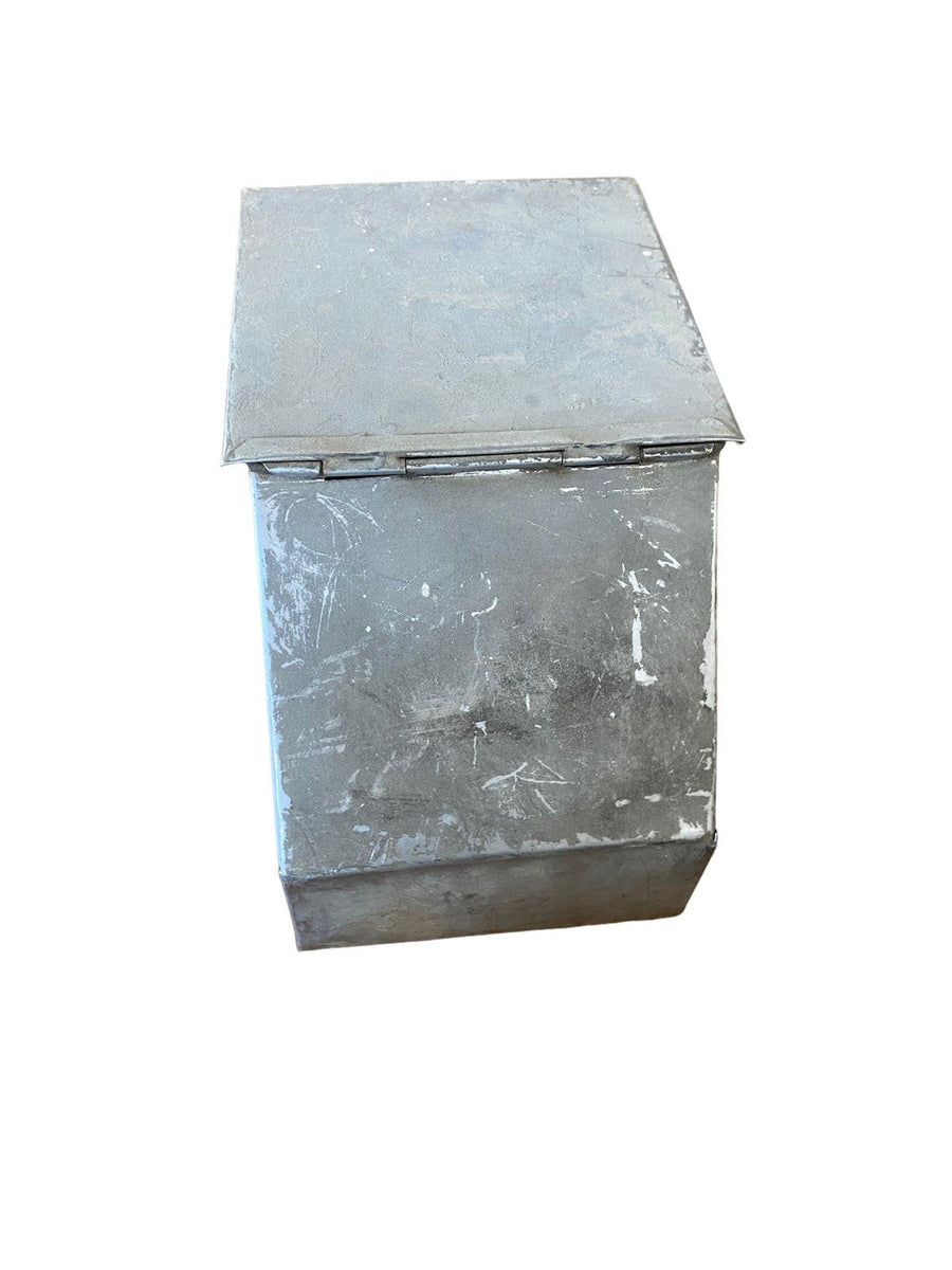 Vintage Metal Feed Container with Handle For Farm Animals