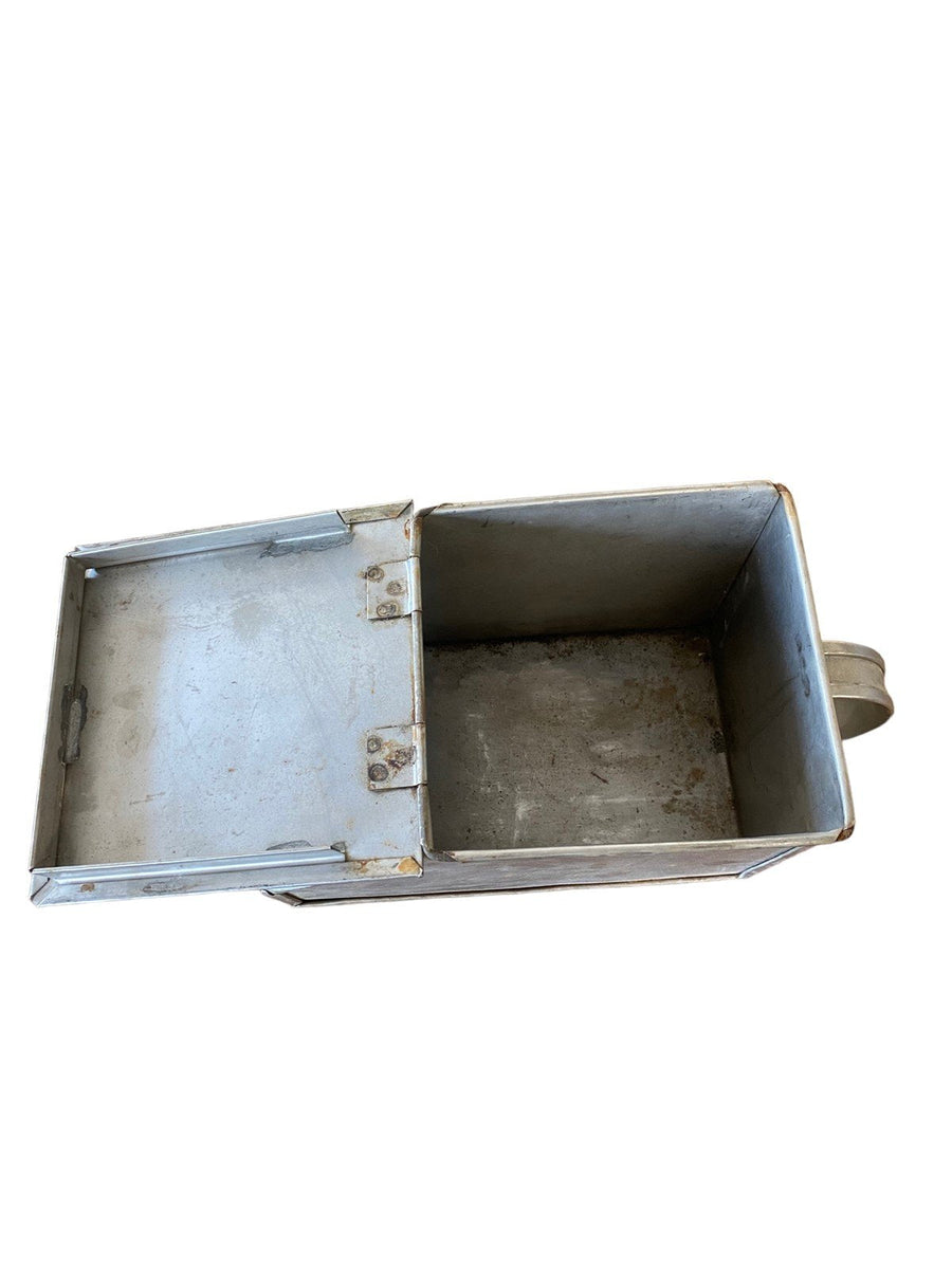 Vintage Metal Feed Container with Handle For Farm Animals