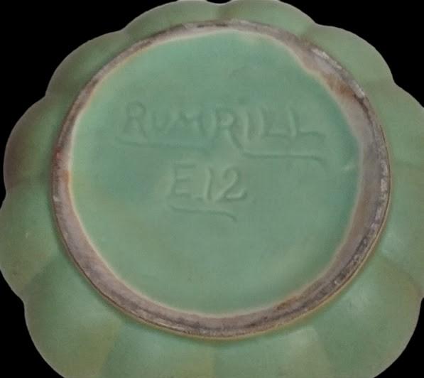 Antique Rumrill E12 Vintage Art Deco Green Bowl 1930s