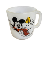 Mickey Mouse Club Vintage Milk Glass Mug Mickey and Bees