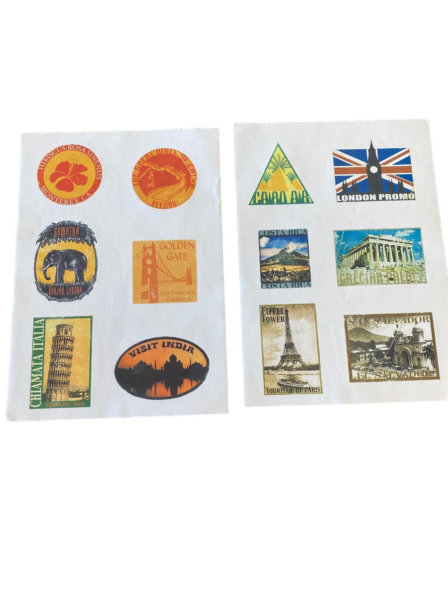 Vintage Traveler Stickers from Across the World Stickers