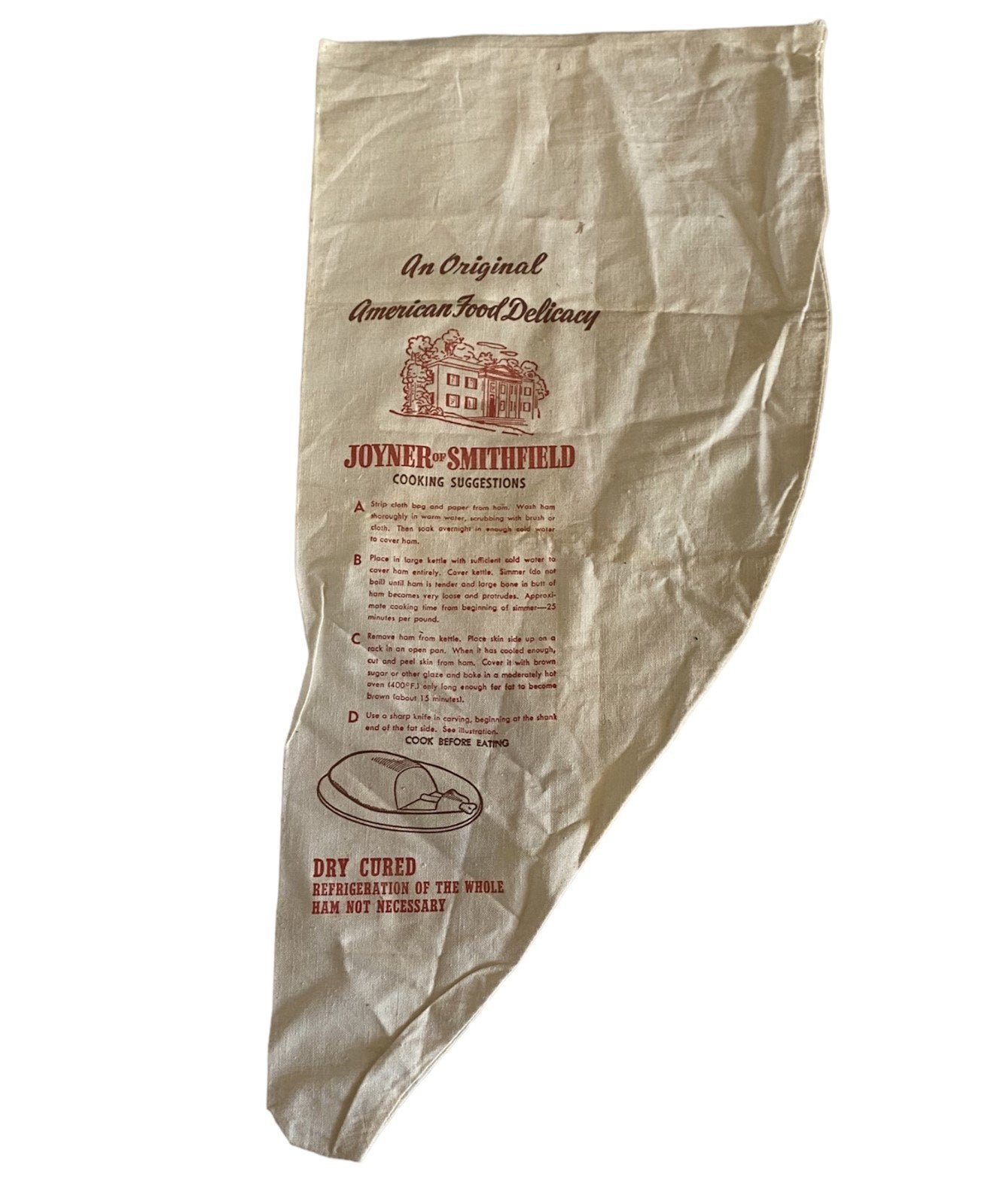 Joyner's Ham Bag, Genuine Smithfield, V.W Joyner and Company