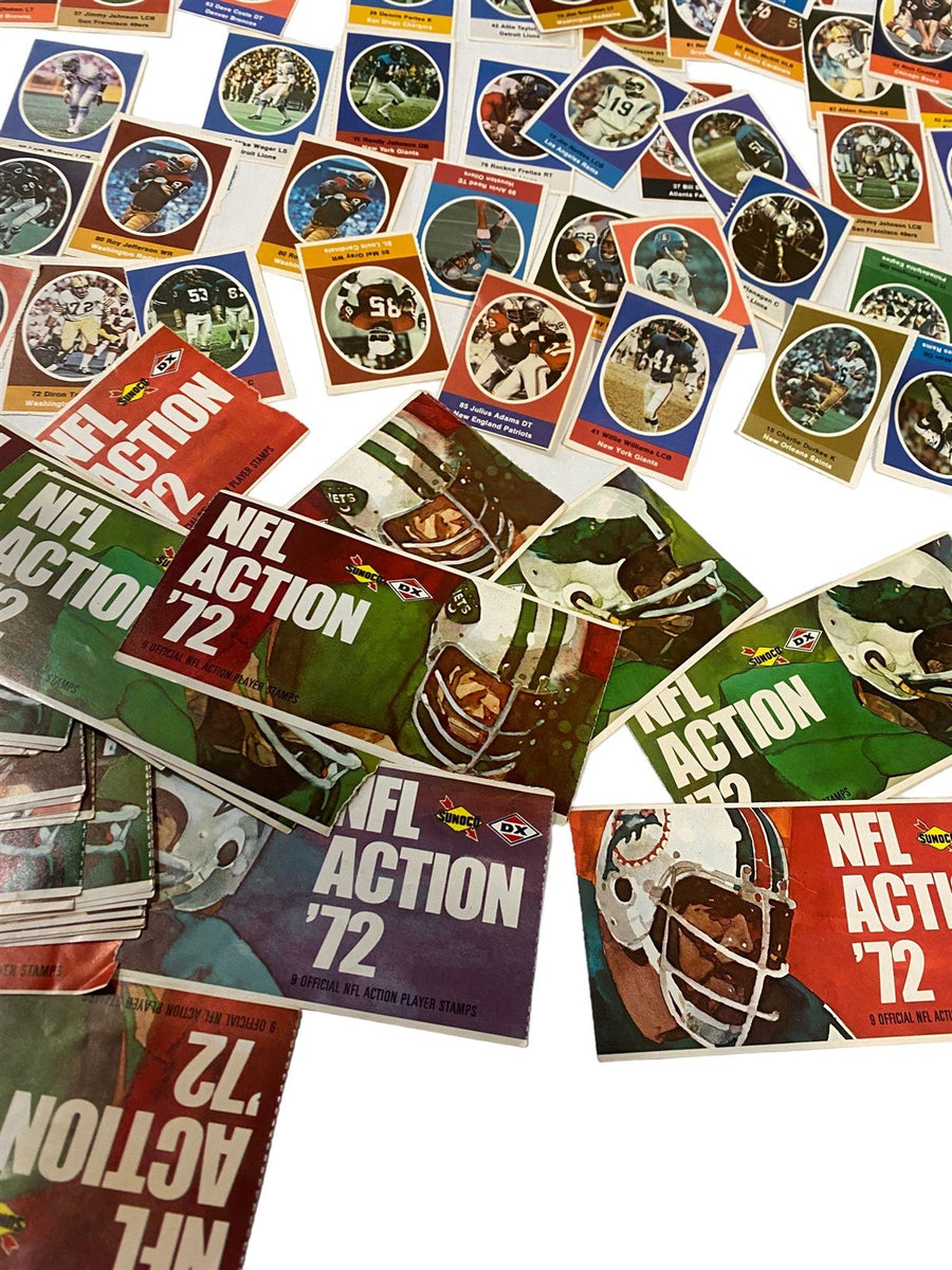 NFL Vintage Football Stamps Sunoco 1972 Over 200 Pieces