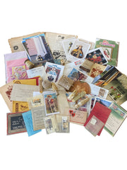 Scrapbook Junk Journal Lot Vintage Letters, Stamps, Postcards, Ribbons and More!
