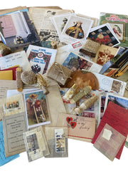 Scrapbook Junk Journal Lot Vintage Letters, Stamps, Postcards, Ribbons and More!