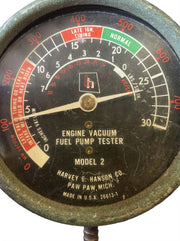 Engine Vacuum Fuel Pump Tester Gauge Vintage Rustic Model 2 Harvey E Hanson Co.