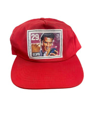 Elvis Presley Vintage Snapback Cap Red with Stamp Design