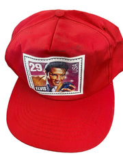 Elvis Presley Vintage Snapback Cap Red with Stamp Design
