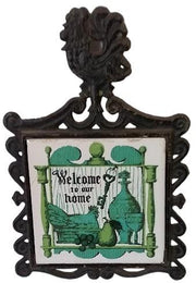 Cast Iron Trivet Vintage Welcome to Our Home