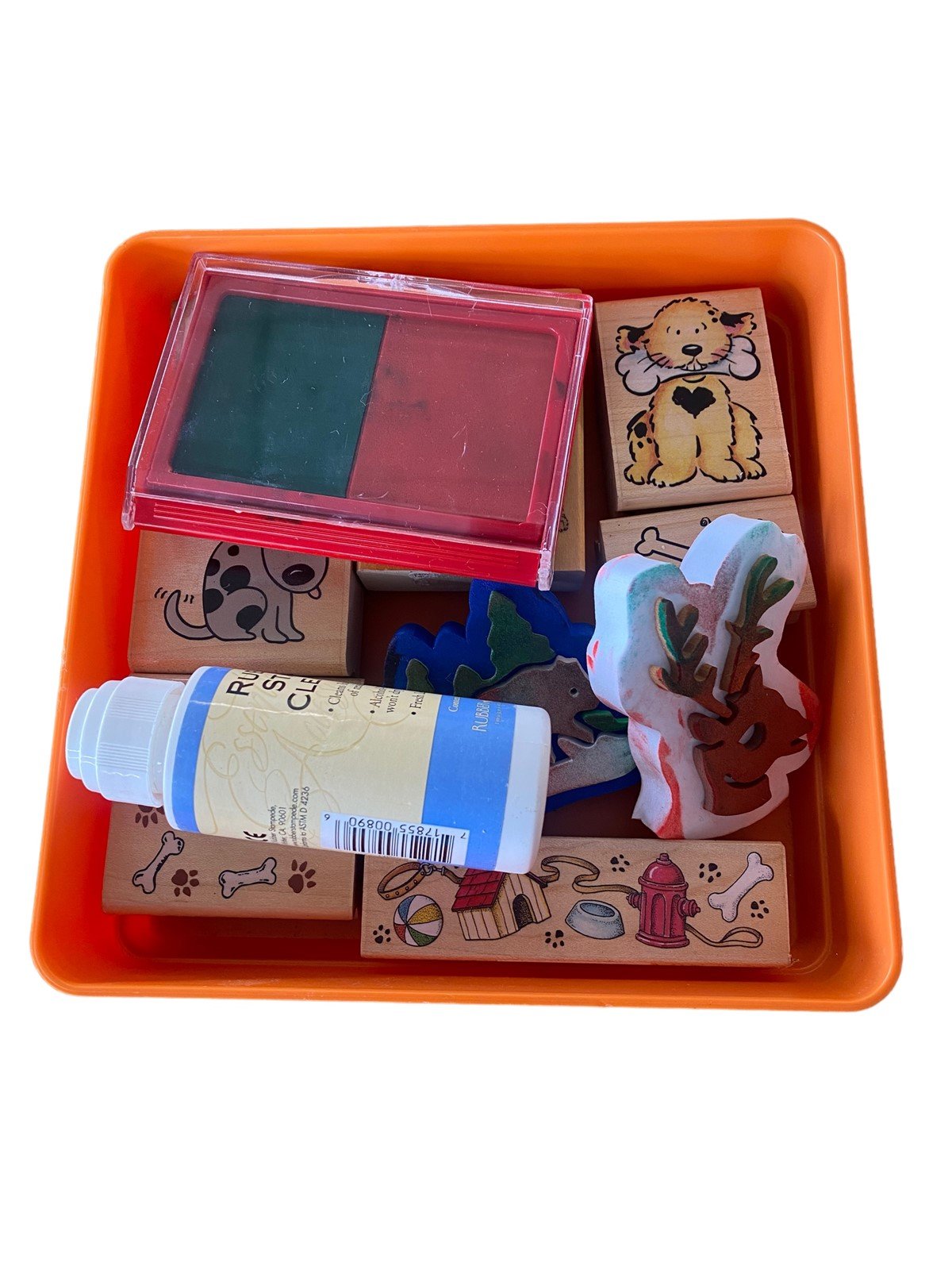 Stamp Set Vintage Stamps, Ink Pad, Stamp Cleaner Arts and Crafts Stamps