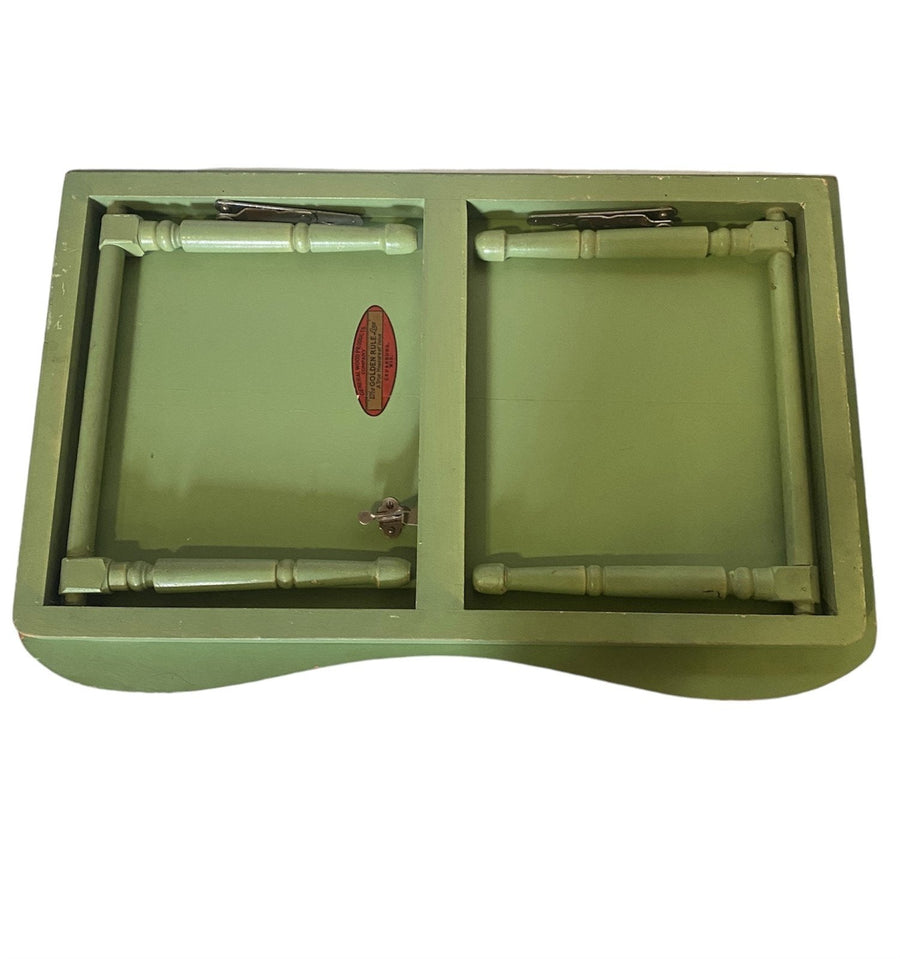 Hand painted Television Lap Table, Dinner Tray, Green Tray