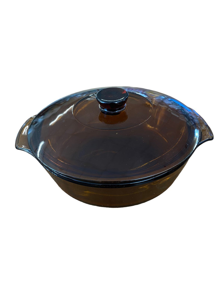 Anchor Hocking Fire King Amber Glass Casserole Dish 1-1/2 QT.