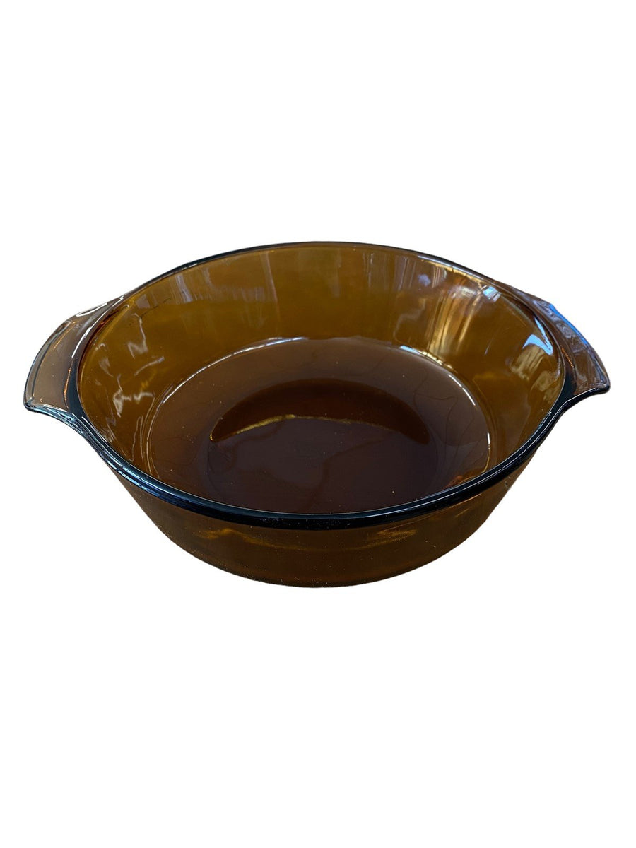 Anchor Hocking Fire King Amber Glass Casserole Dish 1-1/2 QT.