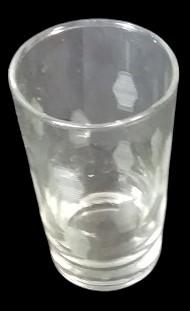4 Drinking Glasses 2 with White Design 2 with Silver Rim