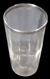 4 Drinking Glasses 2 with White Design 2 with Silver Rim
