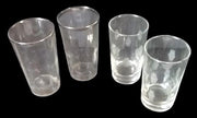 4 Drinking Glasses 2 with White Design 2 with Silver Rim