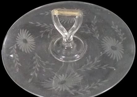 Clear Glass Serving Plate with Handle