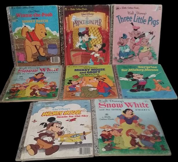 8 Little Golden Books Vintage Walt Disney Winnie the Pooh Mickey Mouse and More