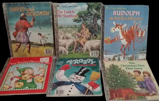 6 Little Golden Books Vintage Christmas Religious Stories