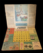 1965 Almanac Calendar Peoples Drugstore Season's Greetings Youngstown Ohio