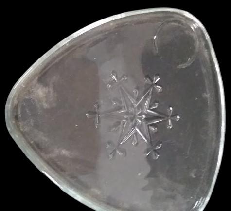 Antique Indiana Glass Snowflake Pattern Vintage Snack Plates Set of 6