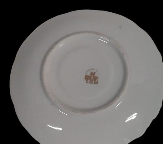Beautiful Gold-Trimmed Rose Plate Vintage MZ Dominican Republic