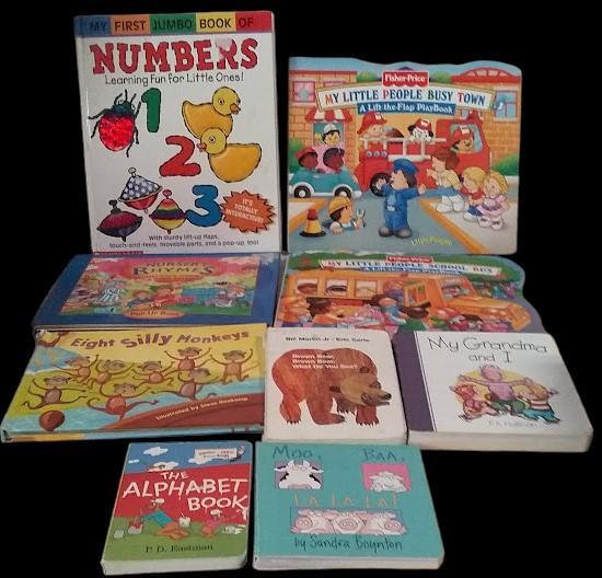 9 Board Books Children's Number Alphabet Monkeys My Little People and More