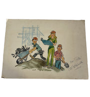Watercolor Painting, Construction Worker Painting for Pete