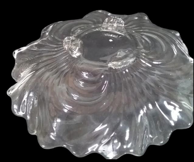 Cambridge Caprice Vintage Clear Glass 3 Footed Dessert Plate