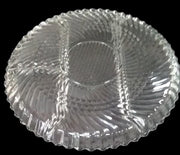 Libbey Clear Glass Heavy Vintage Swirl Block 10" 4 Part Relish Tray