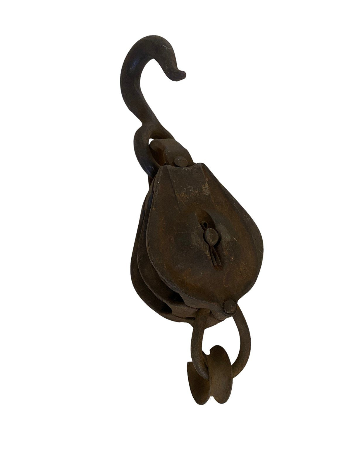 Antique Primitive Maritime Iron Pulley, Circa 1900s