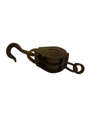 Antique Primitive Maritime Iron Pulley, Circa 1900s