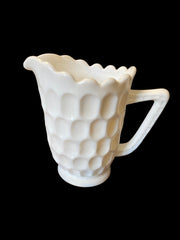 Vintage Antique Westmoreland Milk Glass Paneled Grape Design Pitcher