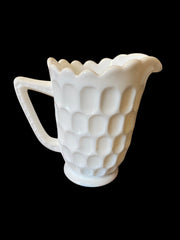Vintage Antique Westmoreland Milk Glass Paneled Grape Design Pitcher