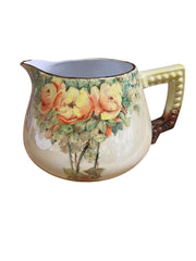 Fine Bavarian China Cider / Water Pitcher Floral Design Circa 1900s