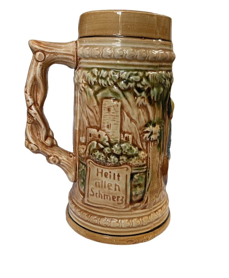 Japan Beer Stein, Porcelain Hand Painted