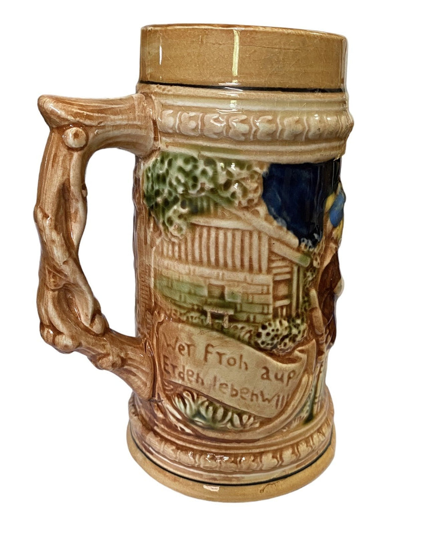 Japan Beer Stein, Porcelain Hand Painted