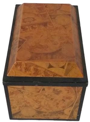 Beautiful Rectangular Wooden Box Trinket Jewelry Gift Map Vintage Globe Prints