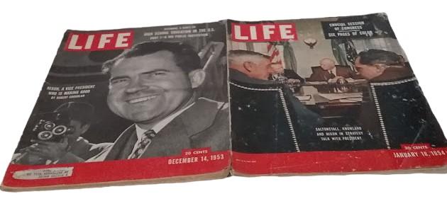 Antique Life Magazines Featuring Richard Nixon 1953-1954 (2) Vintage