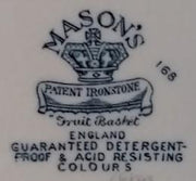 Antique Mason Patent Ironstone Fruit Basket Dinnerware Vintage 25 Pieces