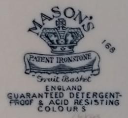 Antique Mason Patent Ironstone Fruit Basket Dinnerware Vintage 25 Pieces