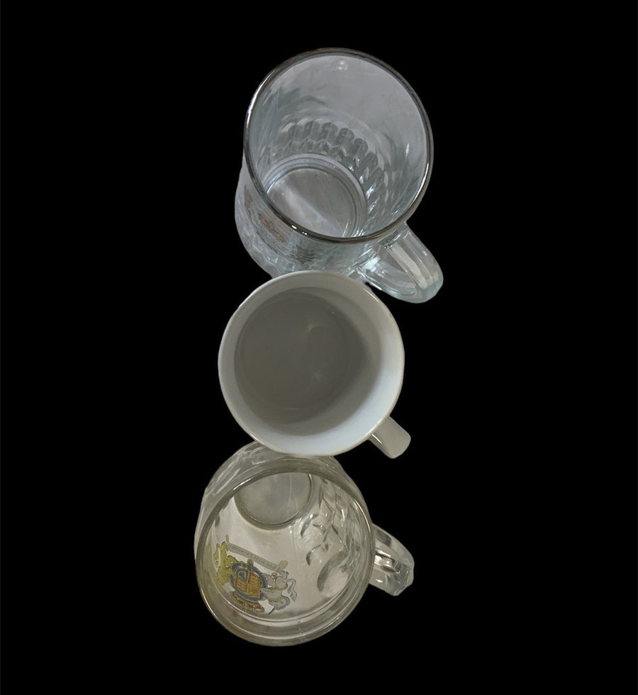 Lot of 3 Vintage Cups Queen Elizabeth II Commemorative Glasses Silver Jubilee