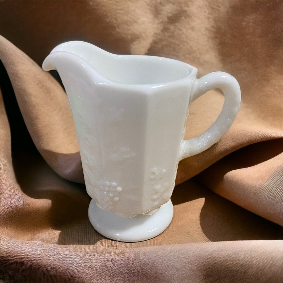 Westmoreland Vintage Milk Glass Grape Design Creamer Cup