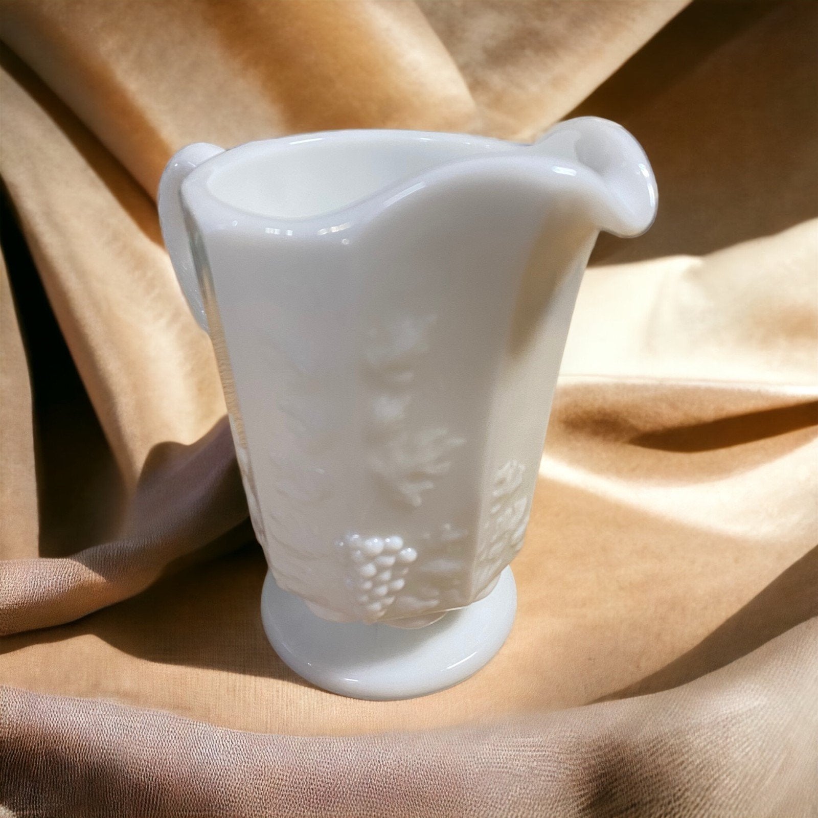 Westmoreland Vintage Milk Glass Grape Design Creamer Cup