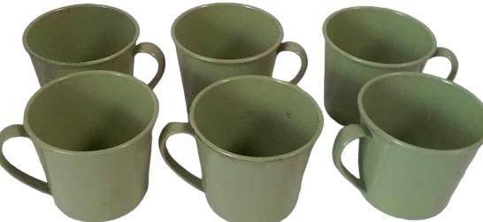 Avocado Green Vintage Genuine Melamine Serving Bowl Plate Bowl Cup 22 Pieces