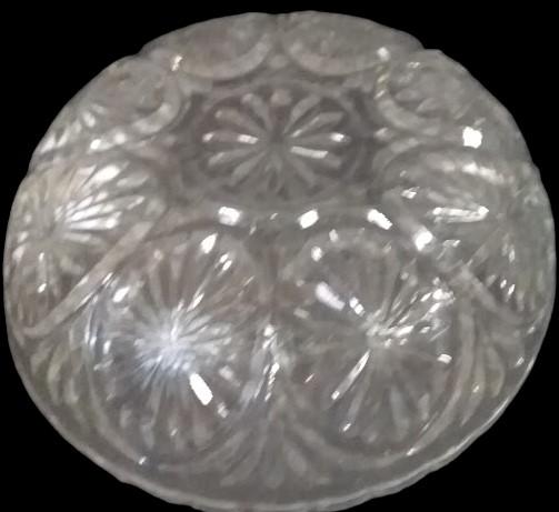Antique Anchor Hocking Clear Glass Vintage Bowl Etched Flowers