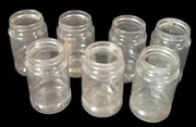 Antique Glass Jars (7) Small No Lids Number on Bottom
