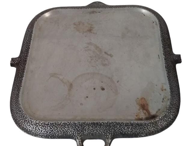Antique Silver Seal Century Cast Aluminum Square Griddle Possibly Reversible